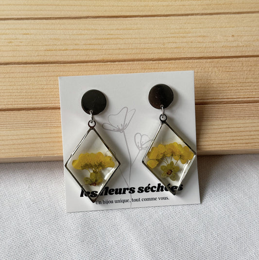 Boucles d'oreilles - Losange Jaune